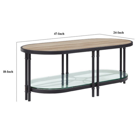 Benjara BM276290 Ley 47 Inch Wood Coffee Table  Ob...