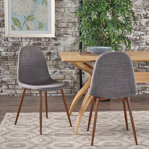 Raina Mid-century Upholstered Dining Chairs (Set of 2) by Christopher Knight Home