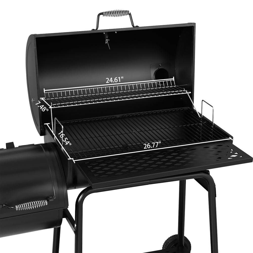 Royal Gourmet 30 in. Charcoal Grill with Offset Smoker CC1830F