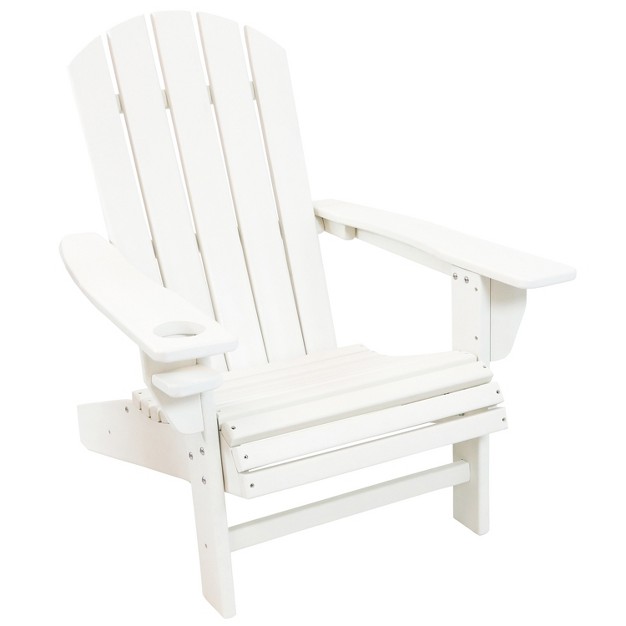 Sunnydaze All weather Hdpe Outdoor Patio Adirondack Chair With Drink Holder