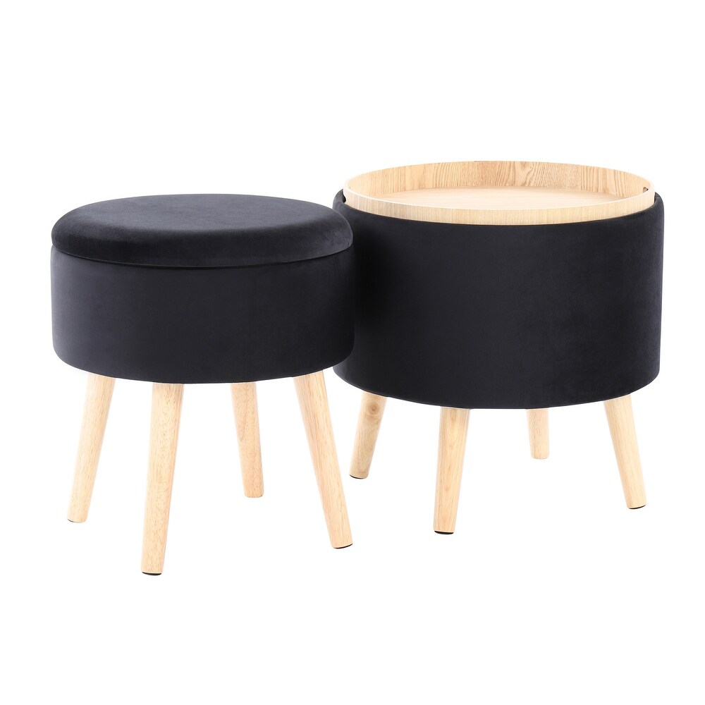 Carson Carrington Astrid Storage Ottoman with Matching Stool