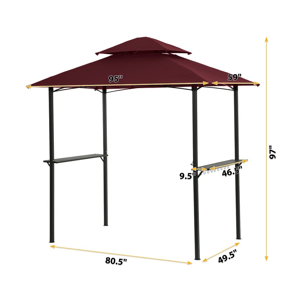 CLihome 8 X 5 Ft Outdoor Grill Douboe Tier Soft Top Gazebo