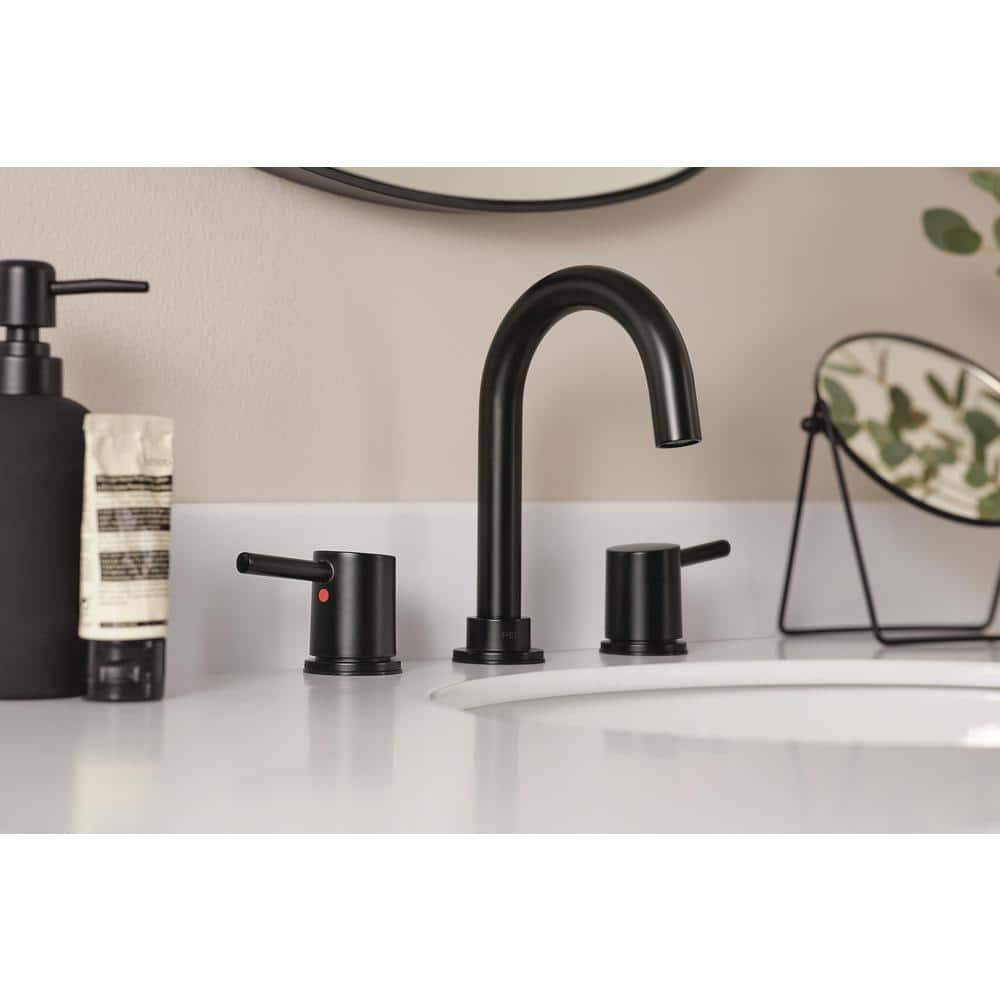 Peerless Precept 8 in Widespread 2Handle Bathroom Faucet in Matte Black