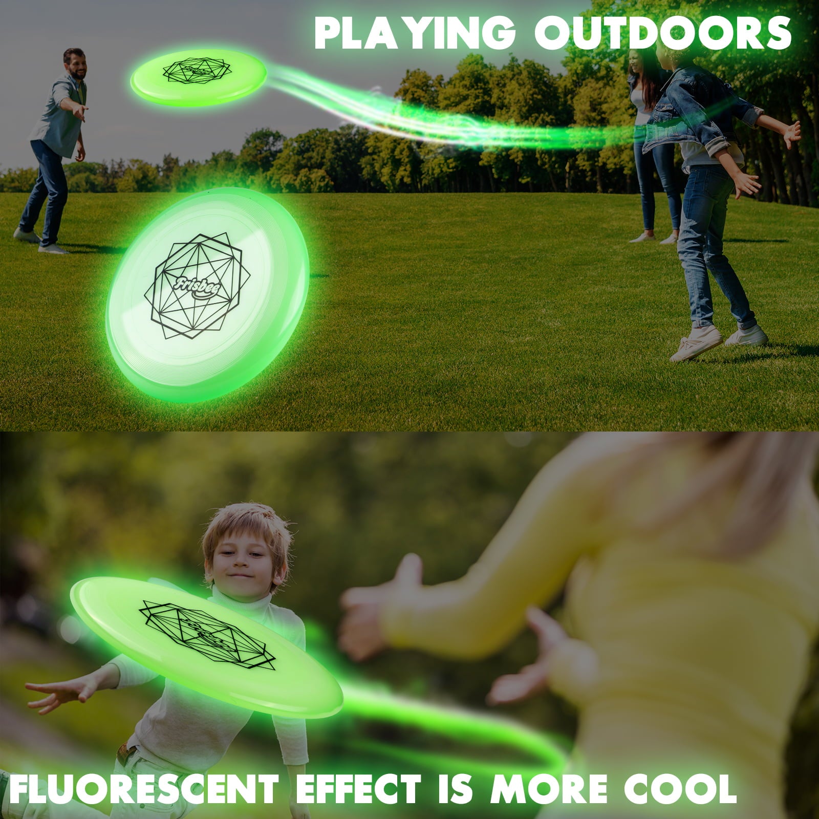 NETNEW Glow in the Dark Sports Flying Disc, 175g - Frisbee Sport Disc for Beach, Backyard, Outdoor Adventure