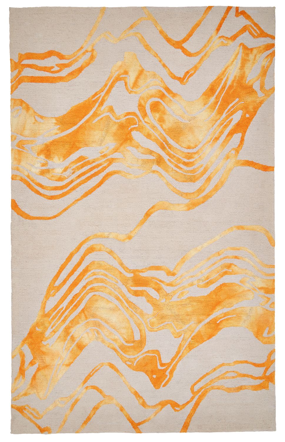 Pearline Hand Tufted Orange and Yellow Rug by BD Fine