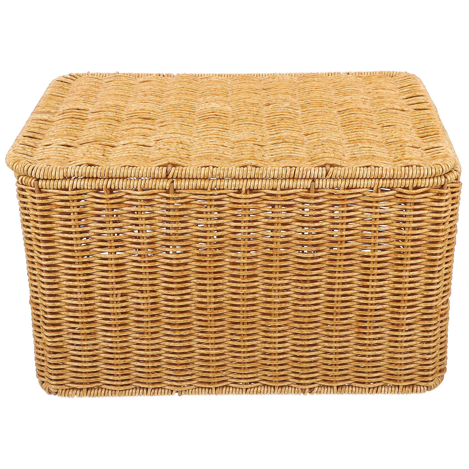 Cube Storage Boxes With Lids And Metal Frame Woven Storage Basket Multipurpose Sundries Basket