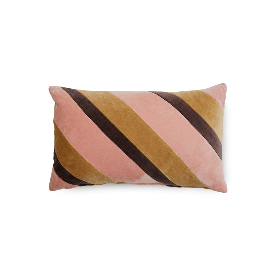 Striped velvet pillow Sunkissed