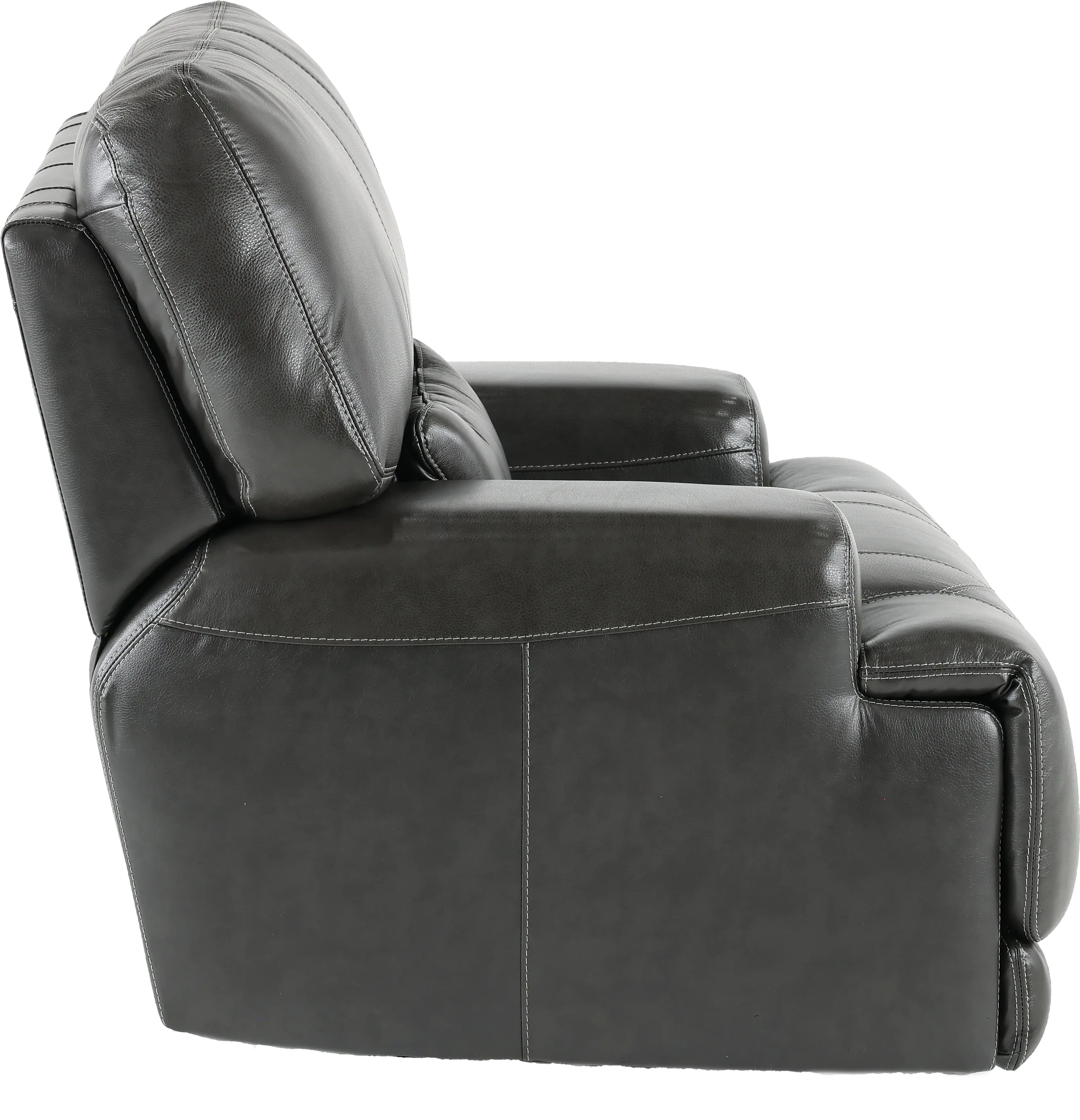 Stampede Charcoal Leather-Match Power Recliner