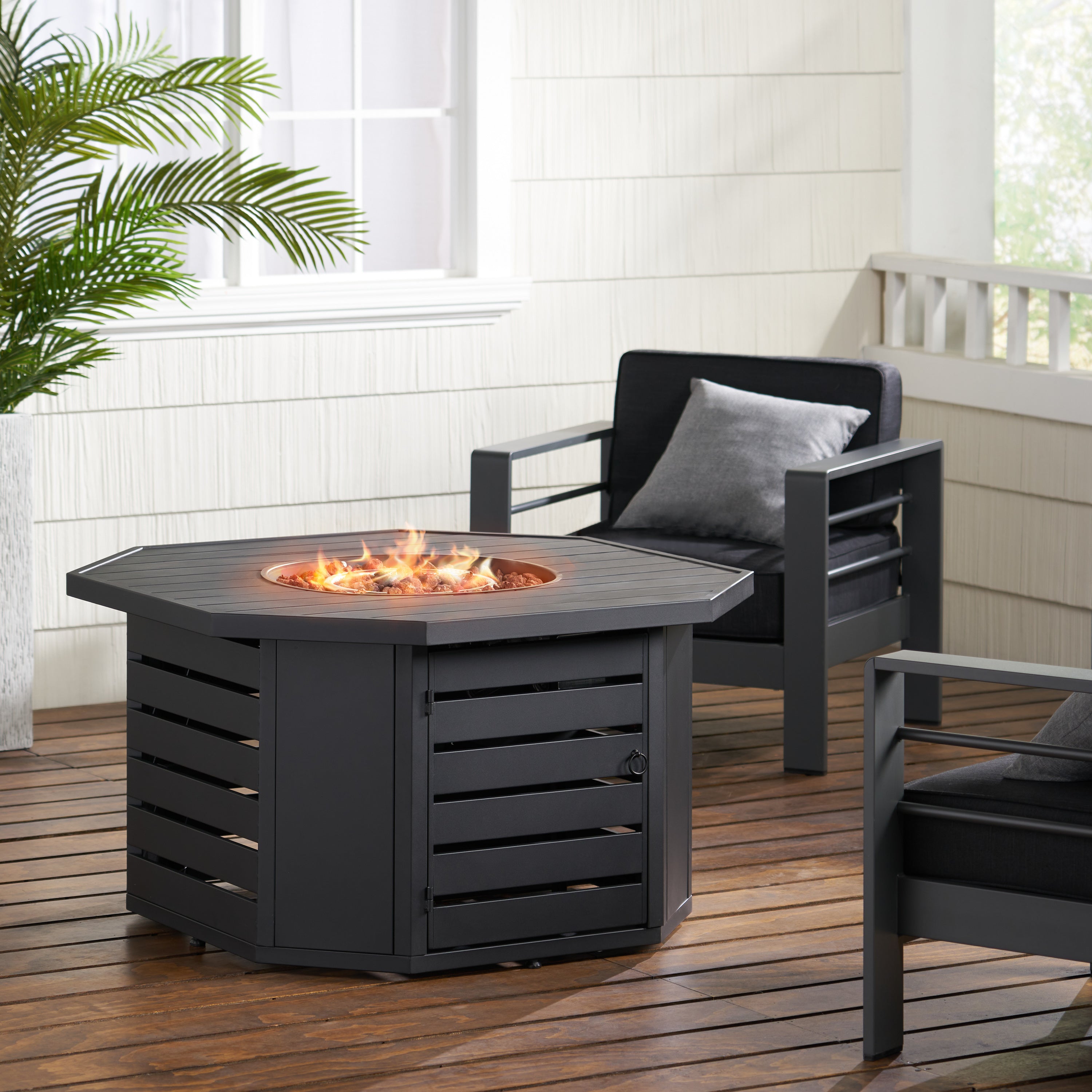 Moira Octagonal Propane Fire Pit Table