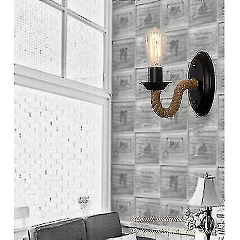 Sconce， Wall Bedside Lamp， Pastoral Aisle Iron Art Hemp Rope Lamps (without Light Source)