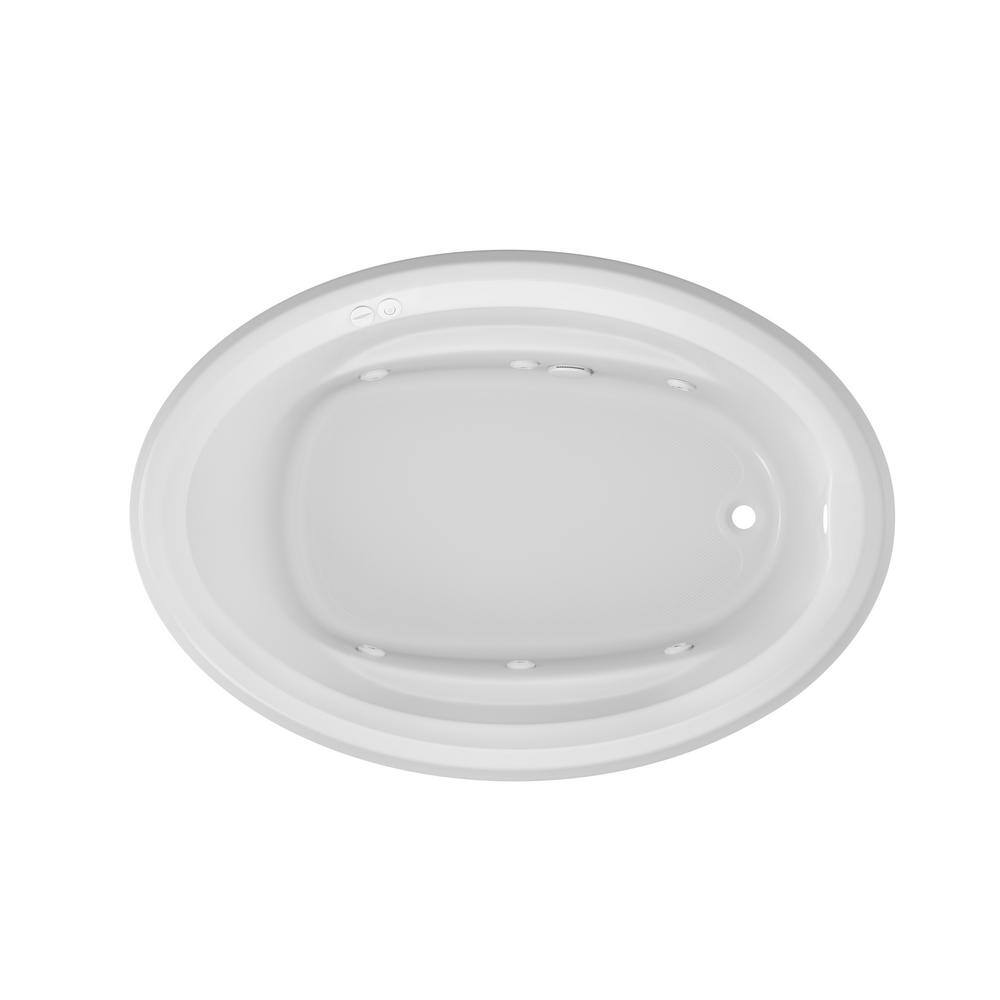 JACUZZI PROJECTA 60 in. x 42 in. Oval Drop-in Whirlpool Bathtub in White R3D6042WRL1XXW