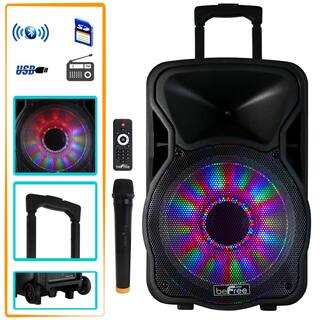 BEFREE SOUND 12 in. 2500-Watt Bluetooth Rechargeable Portable Party PA Speaker with Illuminating Lights 98595925M