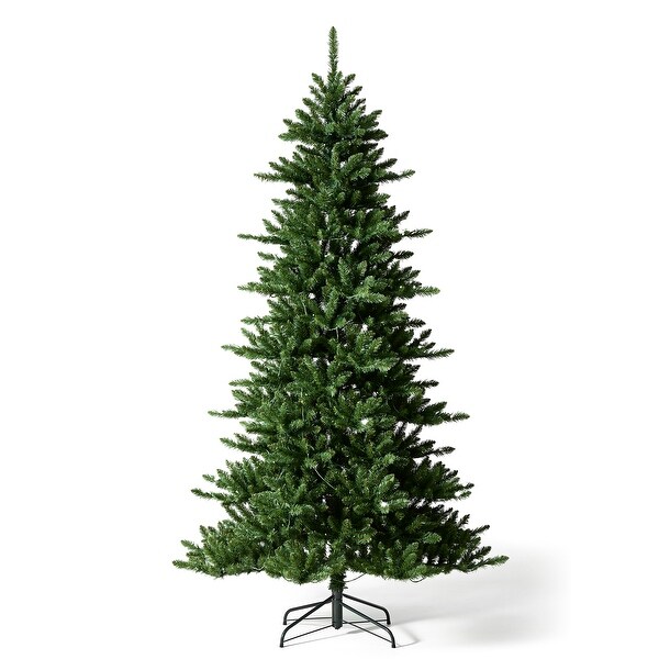 Glitzhome 7.5ft PreLit Green Slim Fir Christmas Tree with 400 LED Lights