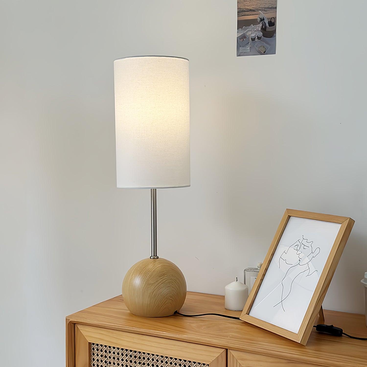 Orbis Wooden Sphere Table Lamp