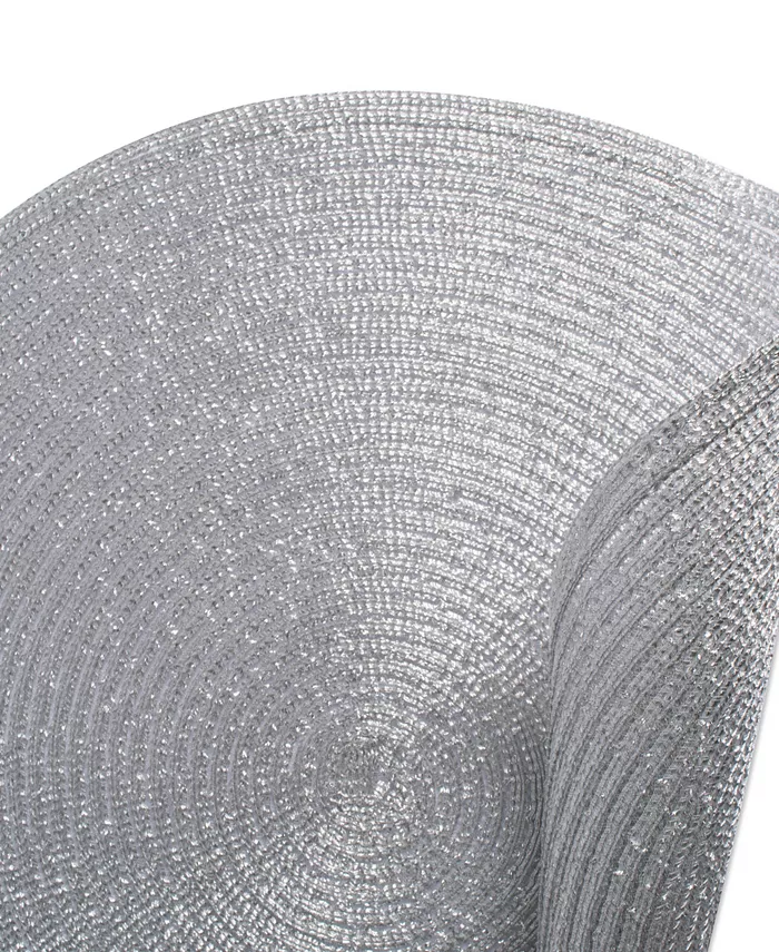 Design Imports Metallic Round Woven Placemat Set of 6