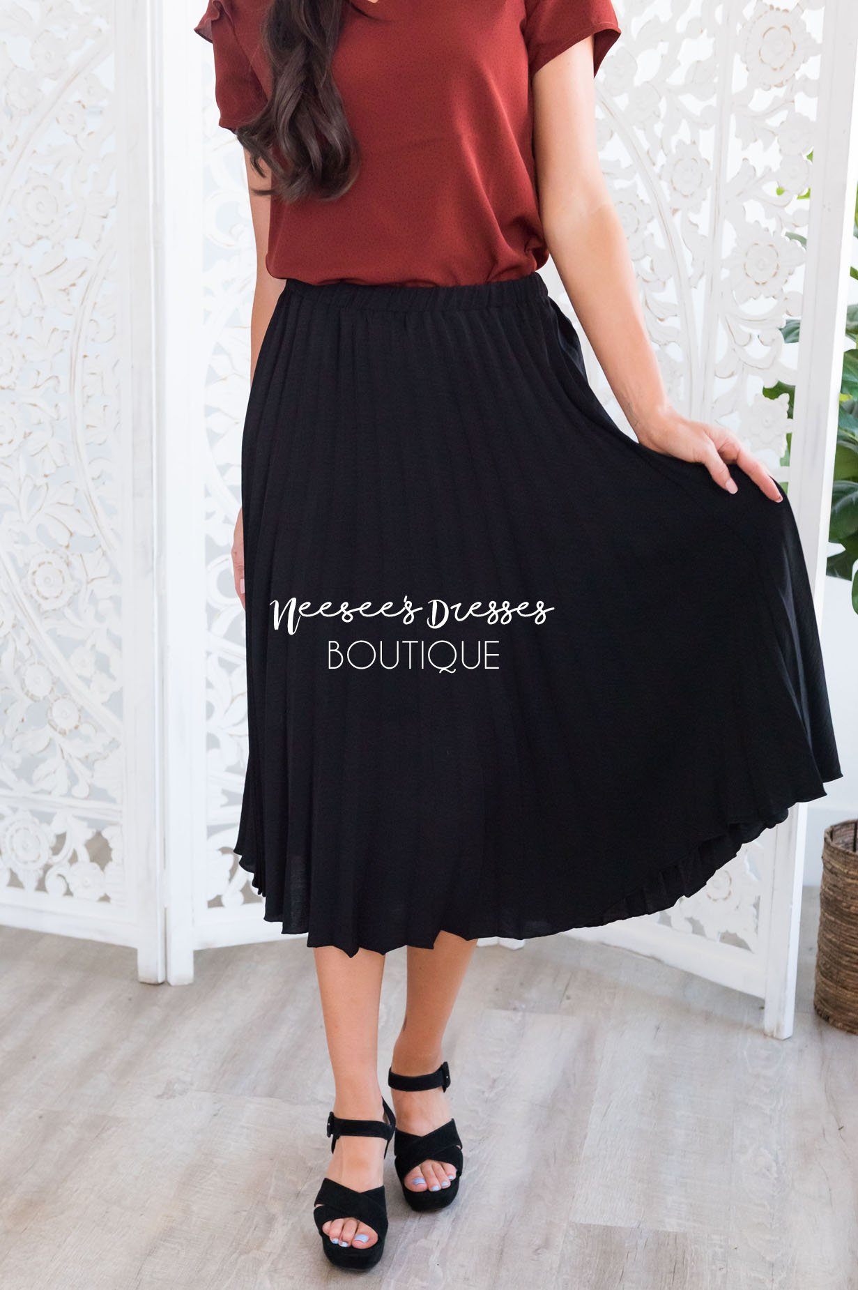 What A Darling Modest Pleat Skirt