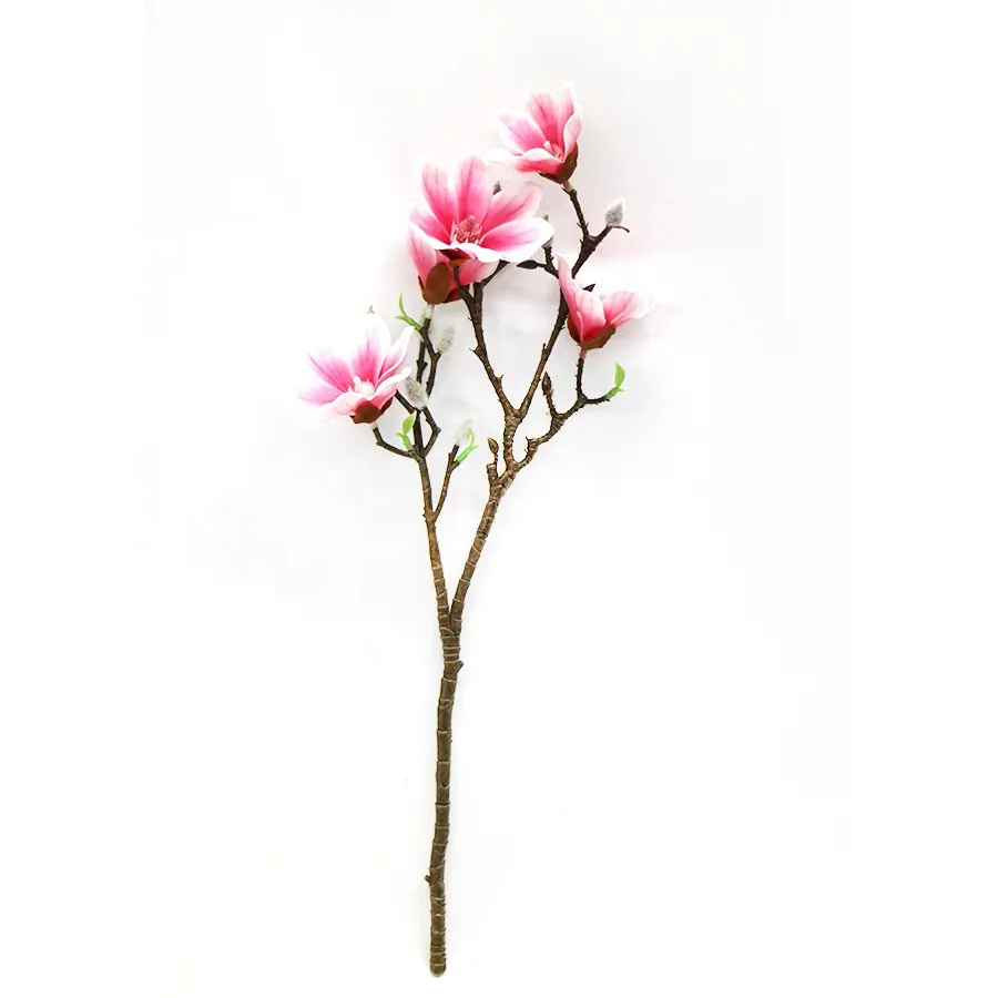 Supplies 90cm long pink color artificial magnolia spray