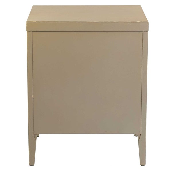 Painted Acacia Wood 3-Drawer Nightstand