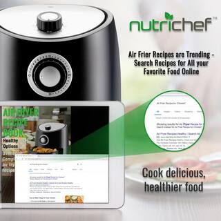 NutriChef Black Countertop Air Fryer Oven Cooker Healthy Kitchen Convection Air Fry Cooking PKAIRFR18