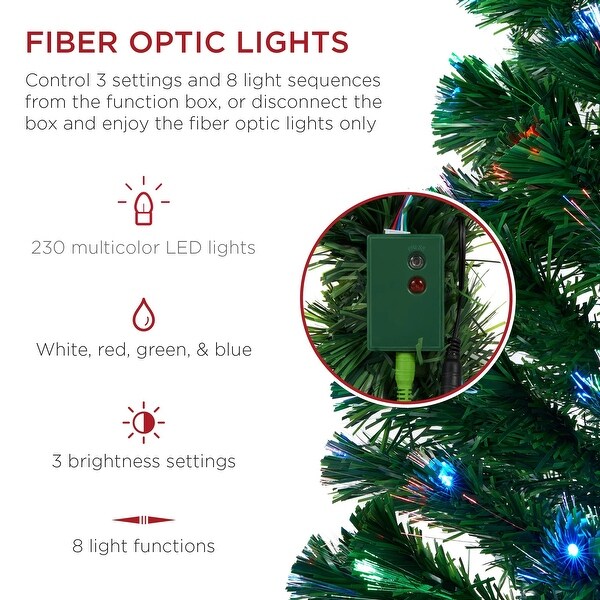 PreLit Fiber Optic Pine Christmas Tree w/ Multicolor and LED Lights