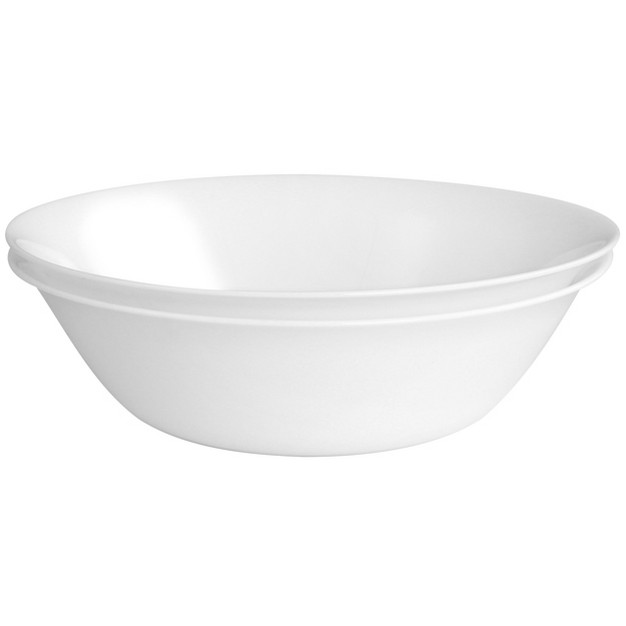 Ultra By Gibson 2 Piece 46oz Tempered Opal Glass Serving Bowl Set In White Shadow