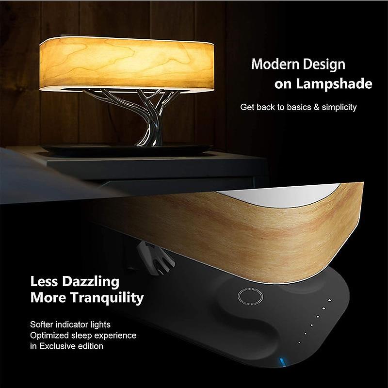 Modern Led Bedside Table Lamp With Wireless Phone Charger And Bluetooth Speaker