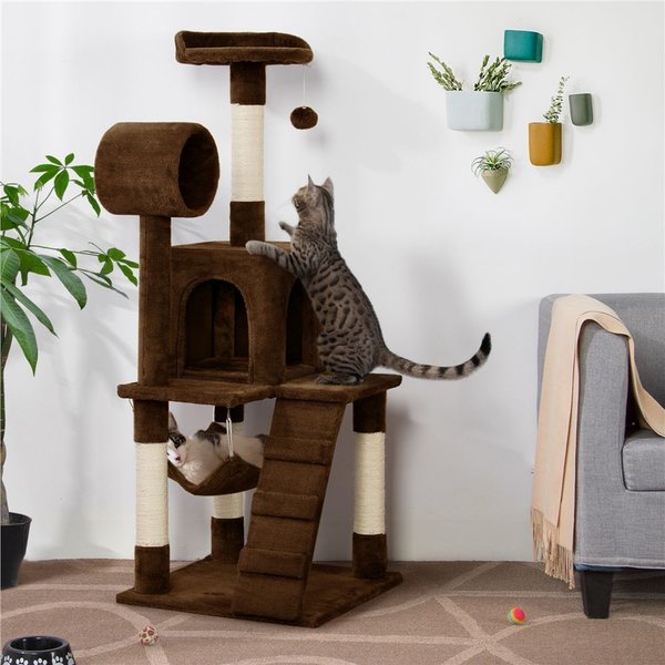 Yaheetech 51-in Plush Multi-Cat Kitten Tree and Condo