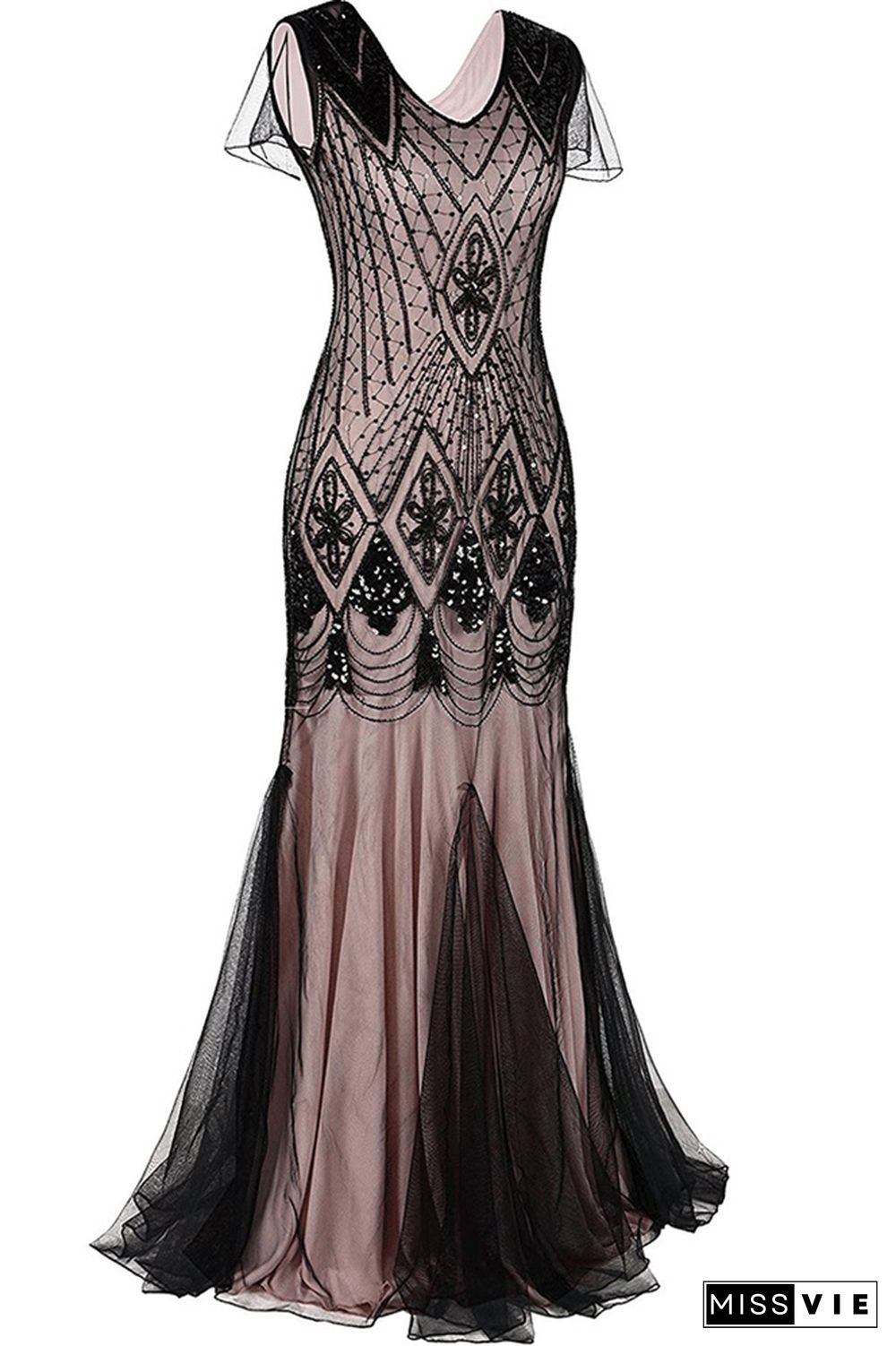 Sequin Lace Maxi Evening Dress Wholesale