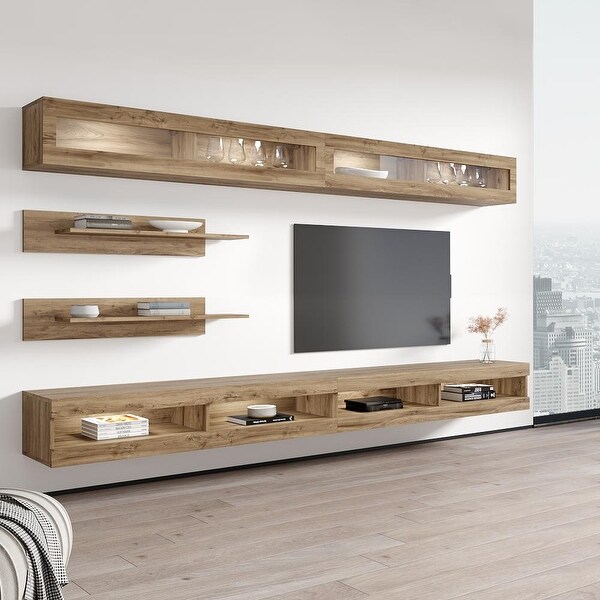 Fly I2 34TV Wall-Mounted Floating Modern Entertainment Center