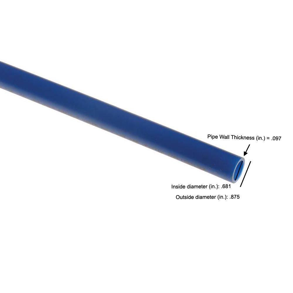 Apollo 34 in. x 5 ft. Blue PEX-B Pipe APPB534