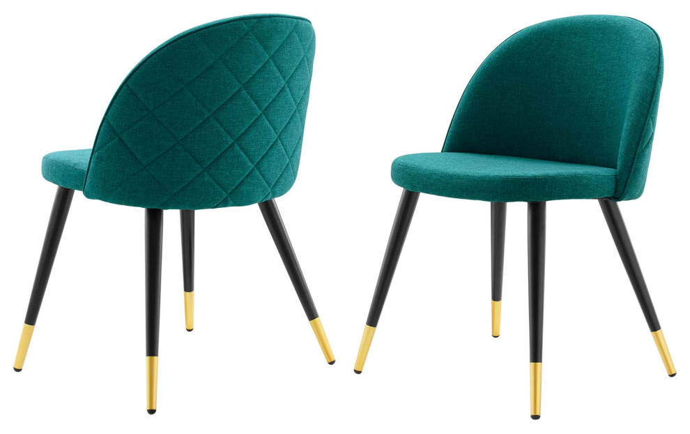 Side Dining Chair  Set of 2  Fabric  Navy Blue  Modern  Cafe Bistro Restaurant   Midcentury   Dining Chairs   by House Bound  Houzz