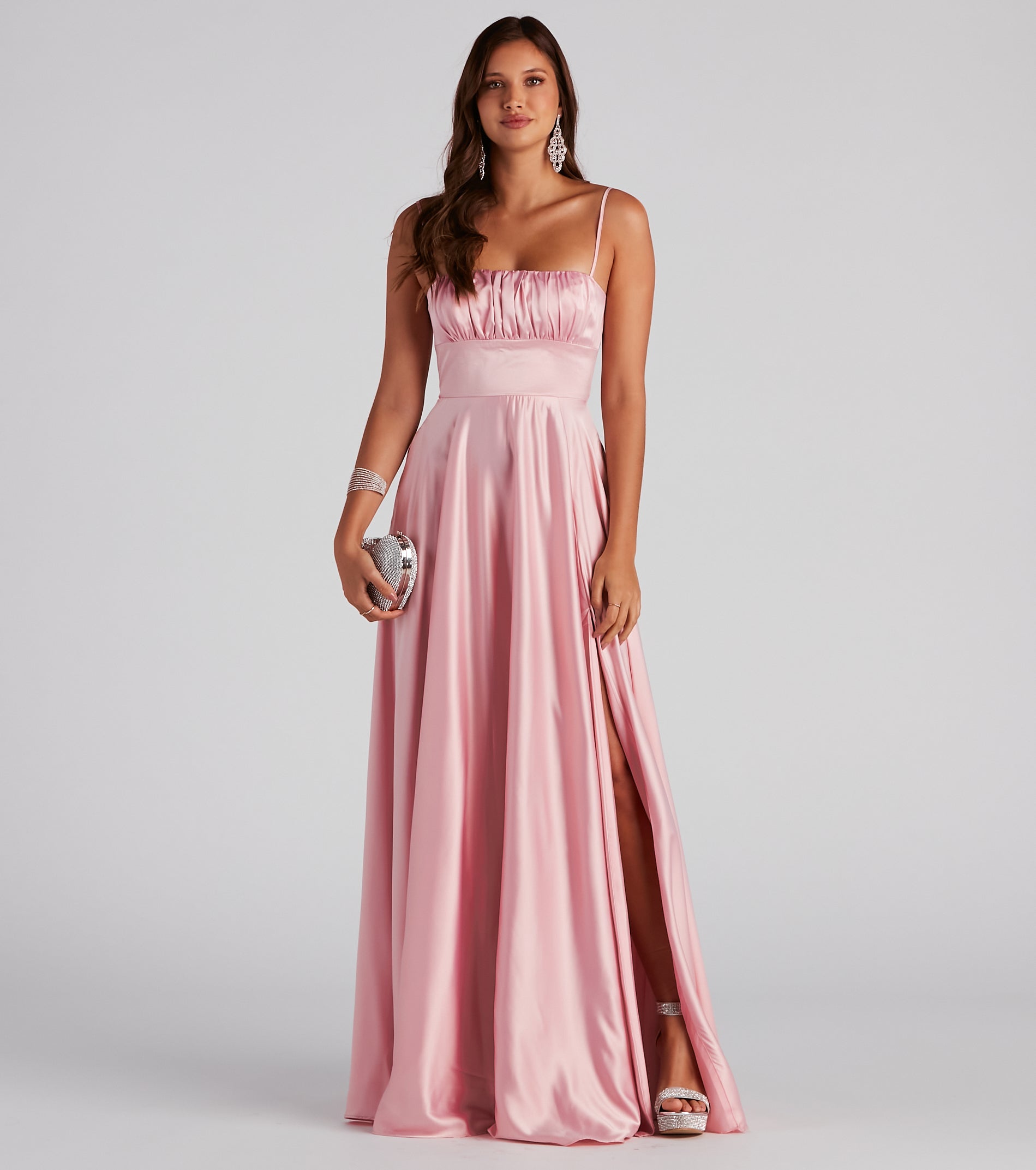 CLEARANCE - Jenny A-Line Satin Formal Dress