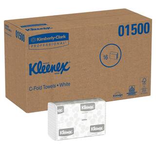 Kleenex C-Fold White Paper Towels 10 18 x 13 320 (150 Sheets per Pack 16 Packs per Carton) KCC01500