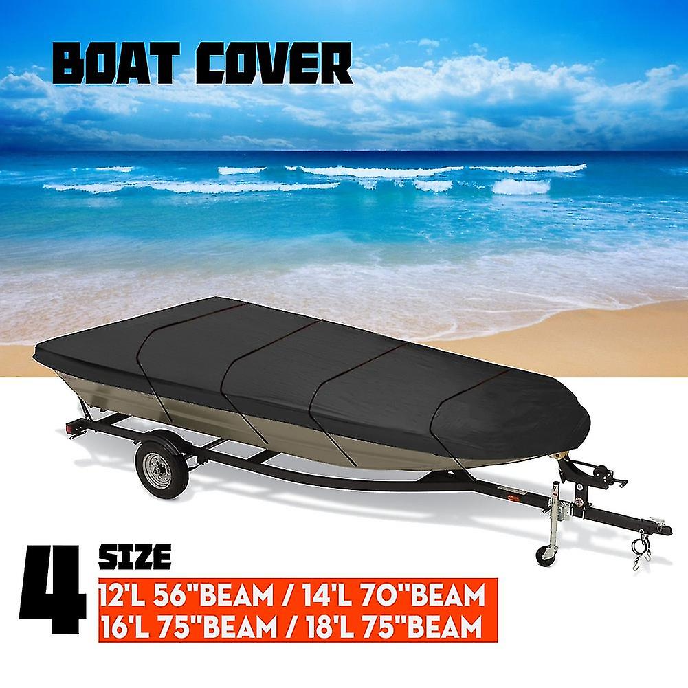 Water Proof Heavy Duty Boat Cover For Jon Boat 12ft-18ft L Beam Width Up To 75 Inch 210d(a)