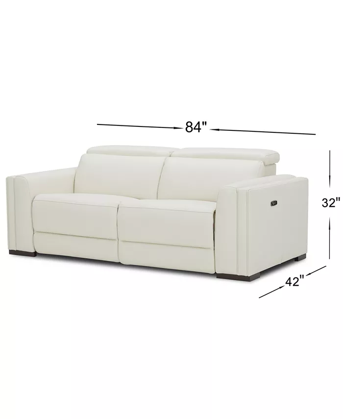 Furniture Jenneth 2-Pc. Leather Sofa with 2 Power Recliners