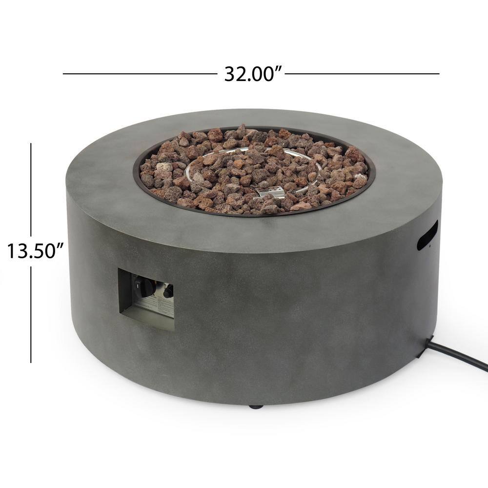 Noble House Reign Concrete Circular Metal Fire Pit (No Tank Holder) 70198