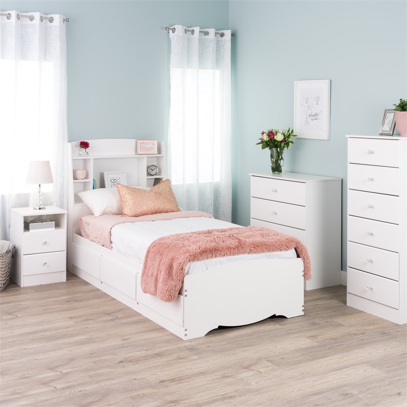 Pemberly Row Contemporary 6 Drawer Double Dresser in White