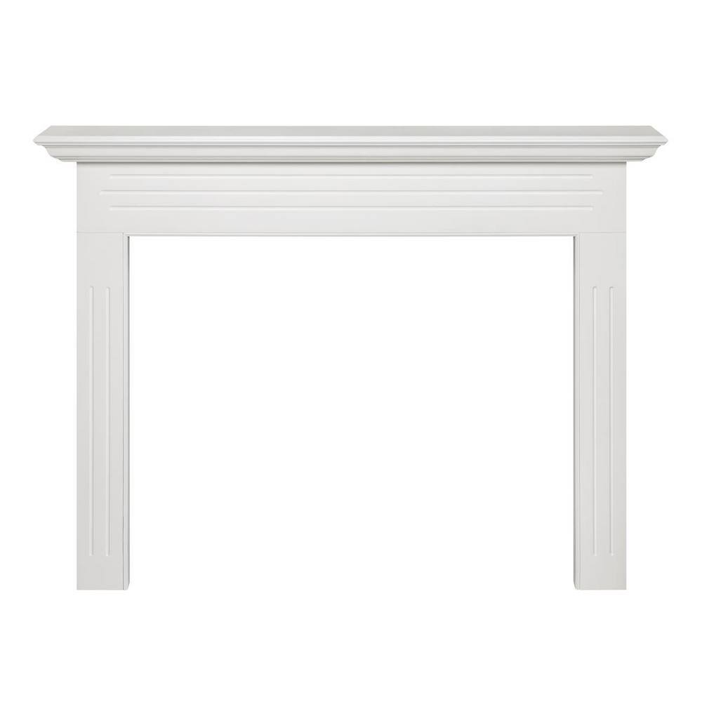 Pearl Mantels 48 in. x 40 in. Crisp White Full Surround Interior Opening Fireplace Mantel RPS48510D