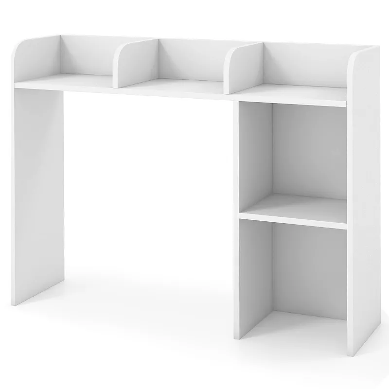 3-tier Multipurpose Desk Bookshelf With 4 Shelves-White