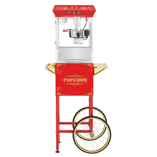 Superior Popcorn 8 Oz Movie Night Popcorn Maker Machine And Cart Red