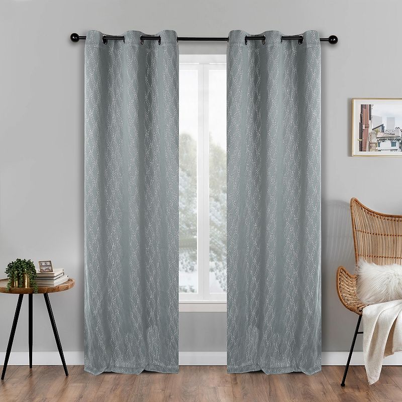 SUPERIOR Zuri Blackout Grommet Top Set of 2 Window Curtain Panels