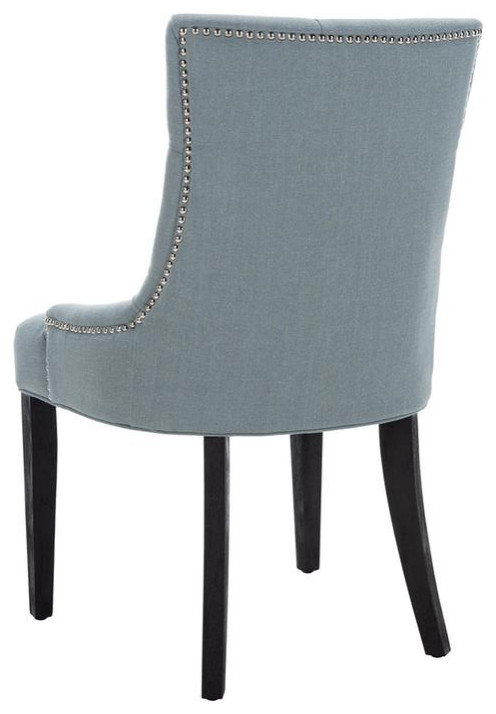 Liddie 19  x27 x27H Side Chairs Silver Nail Heads set of 2 Sky Blue   Transitional   Dining Chairs   by Peachtree Fine Furniture  Houzz