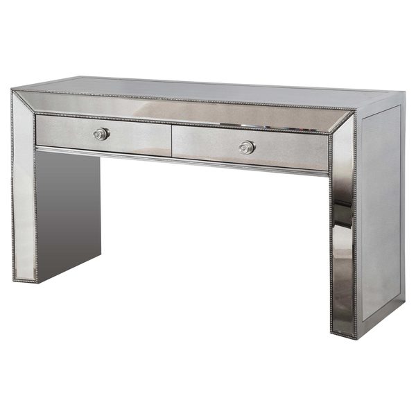 Best Master Furniture Silver Mirrored Console Table