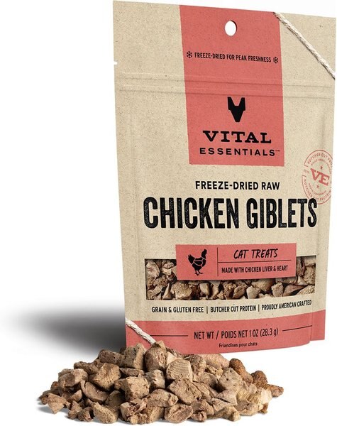 Vital Essentials Chicken Giblets Freeze-Dried Cat Treats