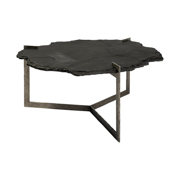 Shale I Black Slate Side Table