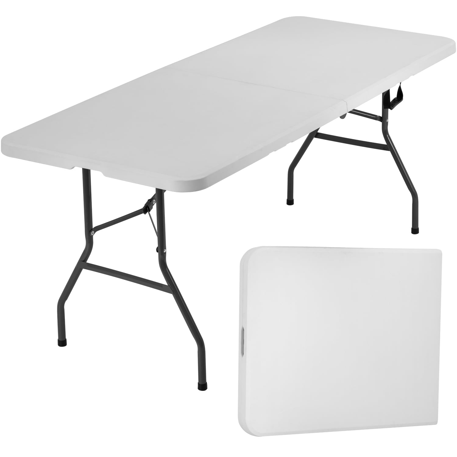 BestOffice 6 Foot Folding Camping Table for Picnic Table Party Table， White