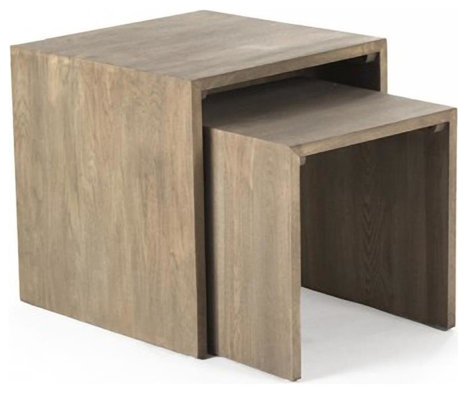 Side Table AVA Large Chestnut Recycled Oak Reclaimed   Transitional   Side Tables And End Tables   by EuroLuxHome  Houzz