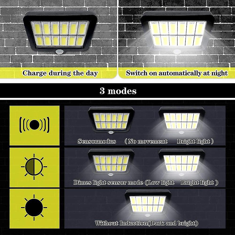 160led Outdoor Solar Street Lamp With 3 Modes Wall Lamps Waterproof Pir Motion Sensor Garden Park Light Garden Decoration Lamp