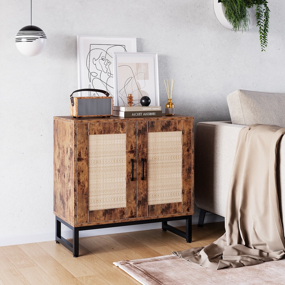 Rattan Sideboard Kitchen Buffet Cabinet