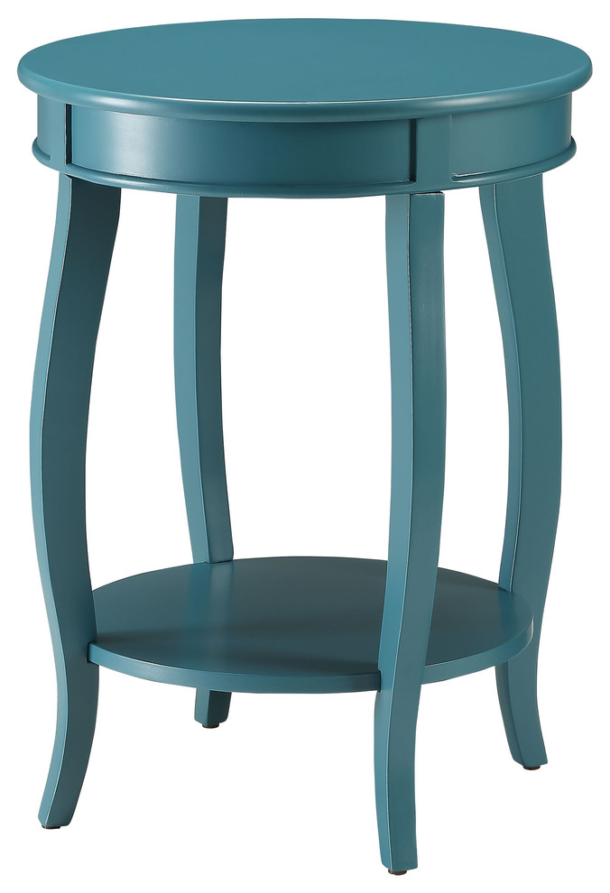 Urban Designs Portici Wooden Accent Side Table  Teal   Contemporary   Side Tables And End Tables   by Urban Designs  Casa Cortes  Houzz